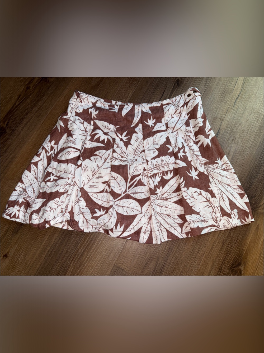 Urban Outfitters Brown and White Tropical Print Skirt